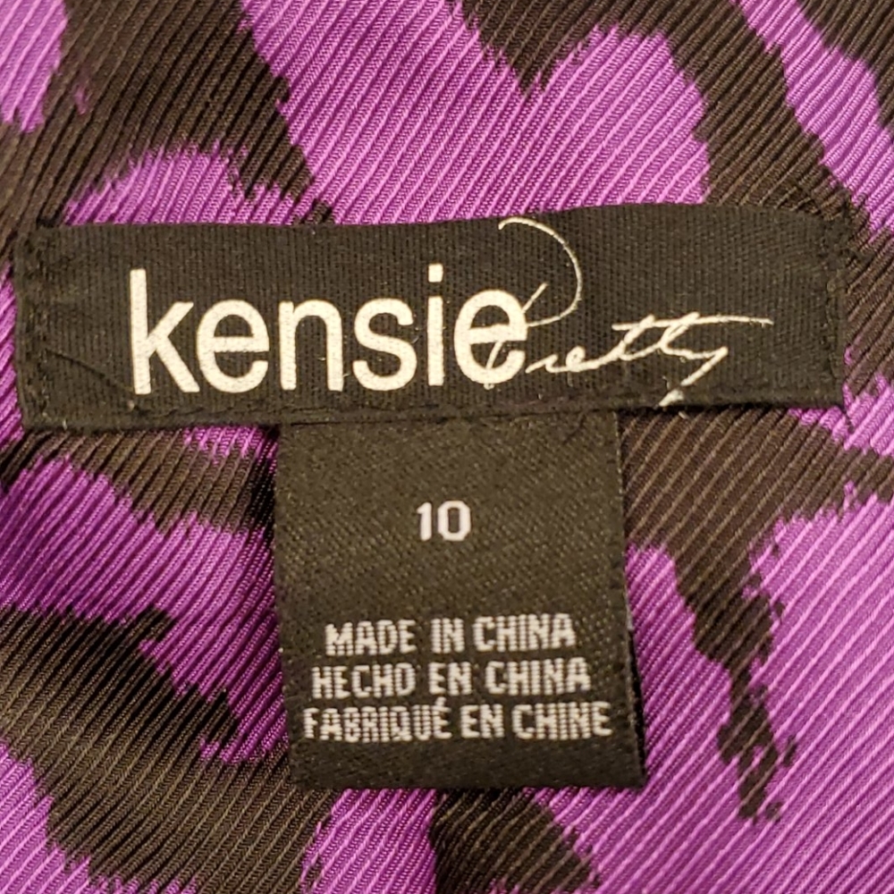 Kensie Purple Black Silk Mini Skirt Pleated Waist Party Skirt Size 10 NWOT - Picture 9 of 10